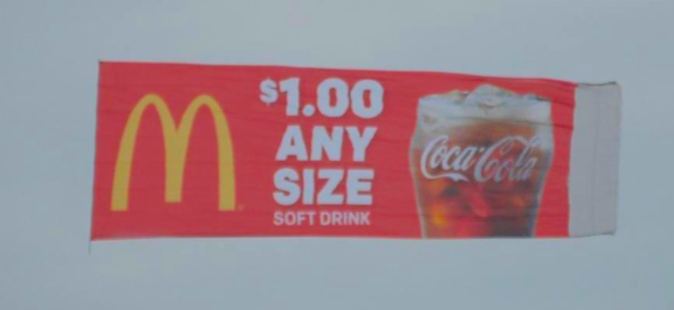 McDonald's billboard banner in flight